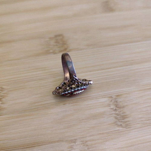 Vintage ring with red stone used