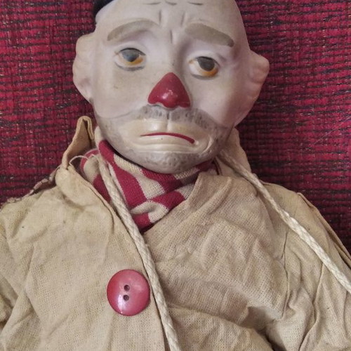 Porcelain doll The Heritage Mint Ltd Collection 1989 used, Hobo Clown 40cm