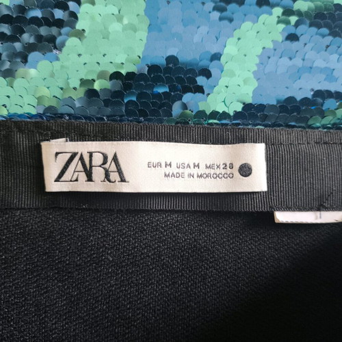 Zara mini skirt with sequins like new, blue and turquoise