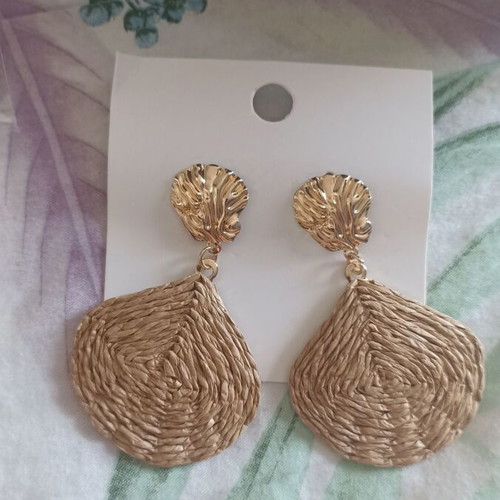 Summer Earrings new, beige and gold
