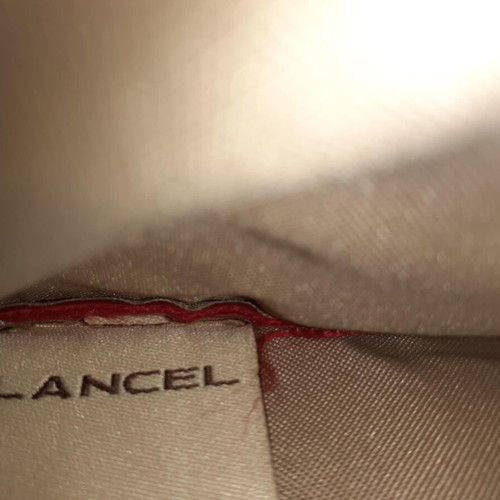 Lancel handbag like new, red and brown, fabric and leather