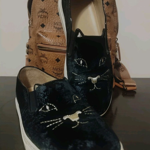 Charlotte Olympia Μαύρες Βελούδινες Μπαλαρίνες Σαν Καινούργιες, Νούμερο 40