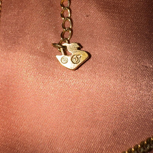 Swarovski Gold-Tone Crystal Tassel Necklace with Swan Logo and Box
