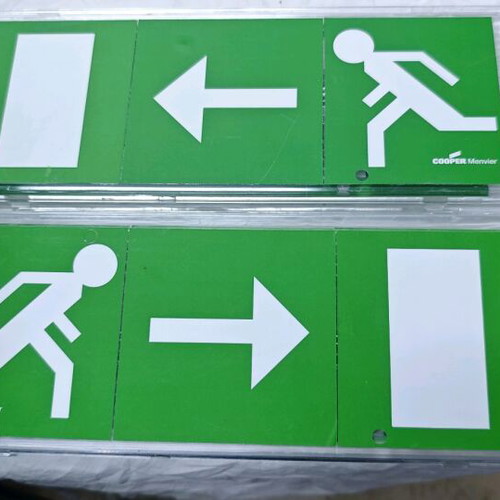 Plastic exit signs, 2 pieces, like new