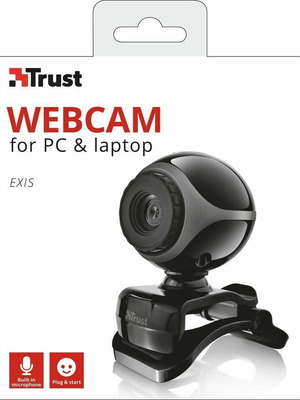Trust Exis 17003 webcam with microphone black like new