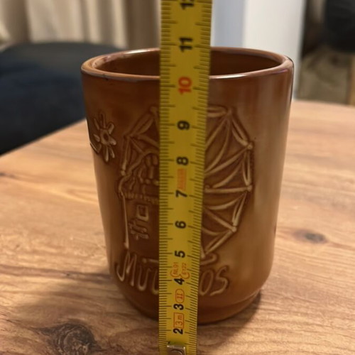 Mykonos ceramic pencil holder used, vintage 1999