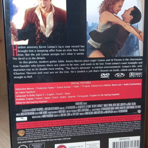 The Devil's Advocate DVD like new with English subtitles