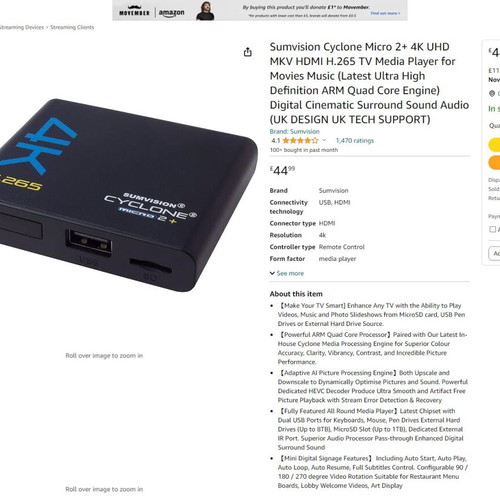 Cyclone Micro 2+ media player new