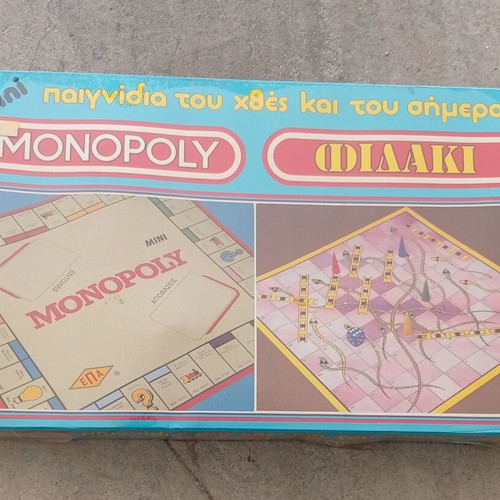 Vintage Greek Monopoly and Snake Mini Board Games EPA like new