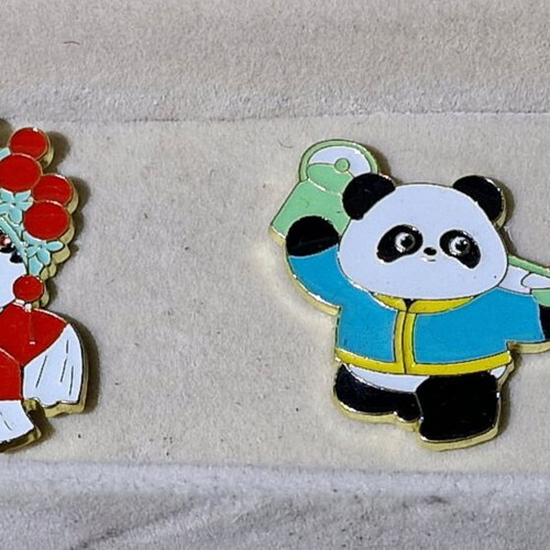 Panda enamel pins set like new