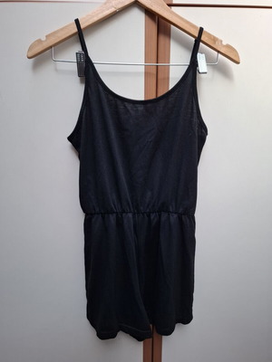 One-piece shorts black women's romper used, elastic waist