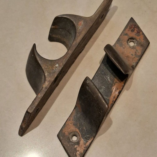 Brass nautical cleats set of two used, solid from 1970s