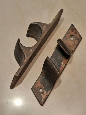 Brass nautical cleats set of two used, solid from 1970s