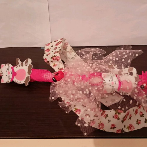 Handmade candle new with cats and ladybugs