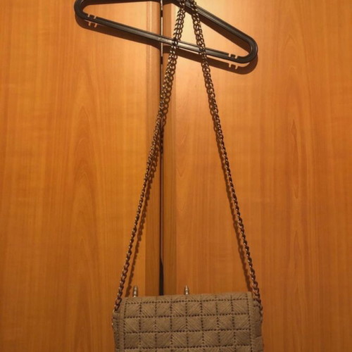 Handmade beige crossbody women's bag like new