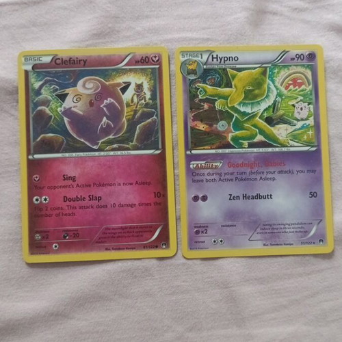 Pokemon Cards Hypno and Clefairy 2016 like new