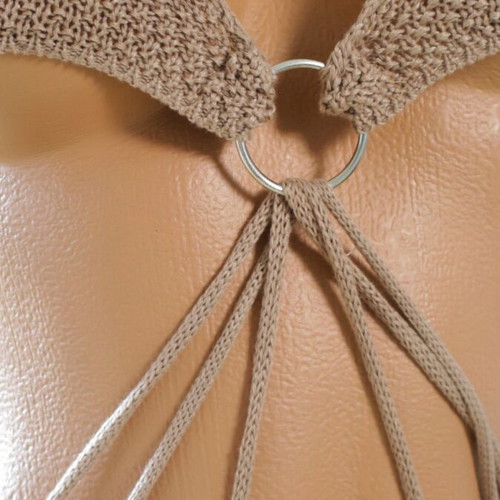 Beach dress new with fringes in beige-brown Miami style