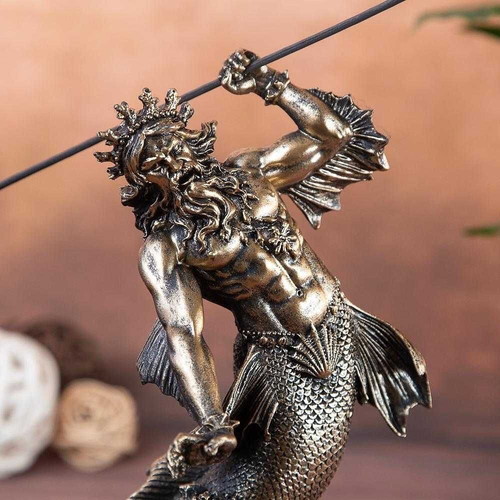 Poseidon statue new, decoration 28 cm, polyresin