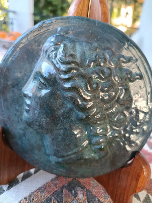 Alexander the Great Head embossed ceramic like new from Benaki Museum