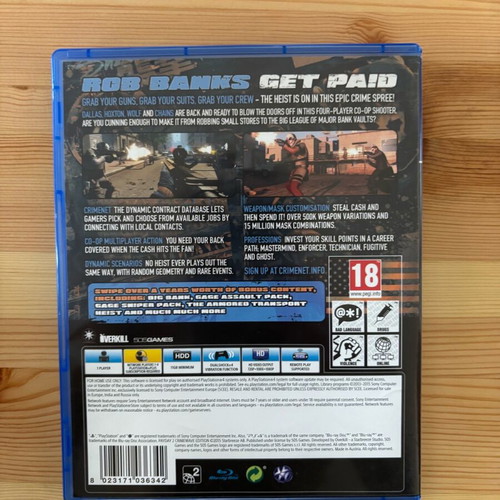 Payday 2 Crimewave Edition PlayStation 4 used, full English