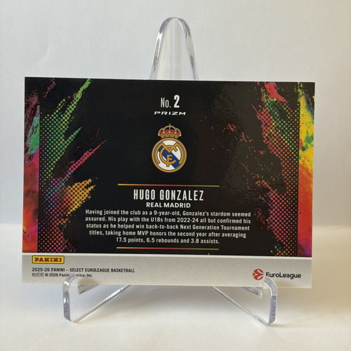 Hugo Gonzalez Select EuroLeague Black Color Blast 2025-26 SSP card like new