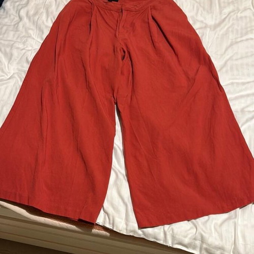 Zara red culotte wide summer pants like new