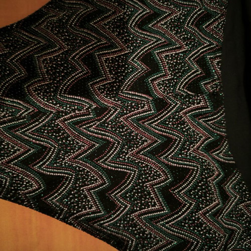 One-piece swimsuit like new with small beads, black and multicolor