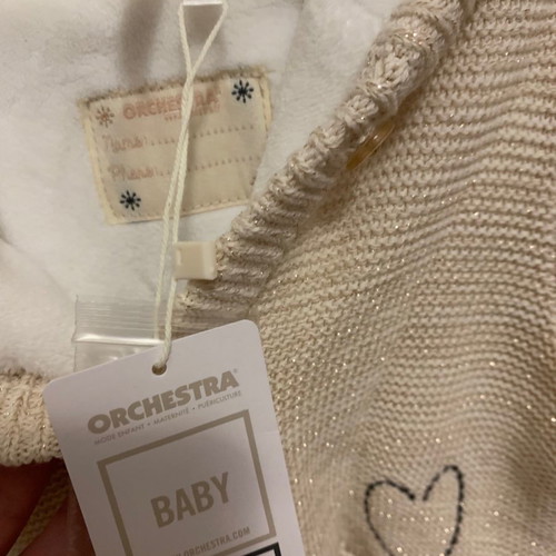 Baby jacket coat new with fleece lining and gold thread