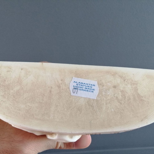Alabaster statue Eros and Psyche used, height 20 cm