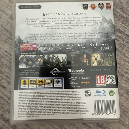 The Elder Scrolls Skyrim PS3 game like new