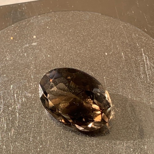 Natural golden smoky quartz unheated, clean 22.5 cts oval cut