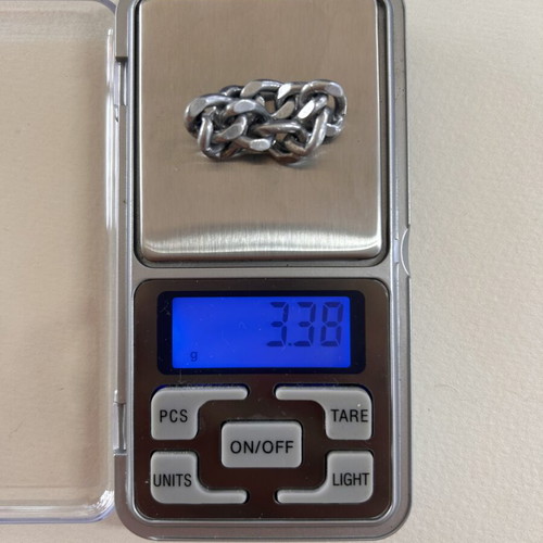 Silver chunky chain ring, 925 sterling silver, Tokyo 2024
