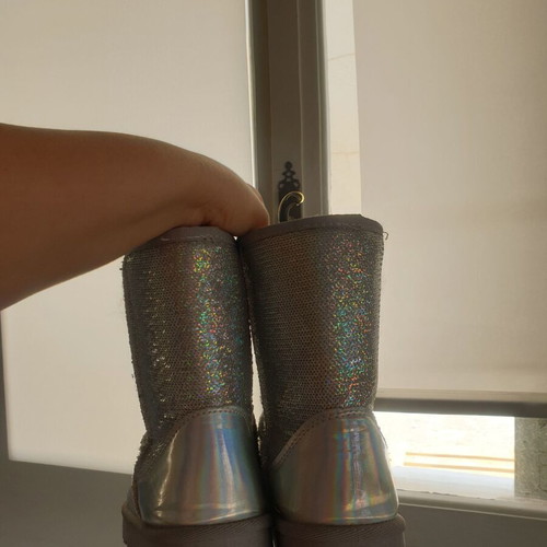 Winter boots A To Z Greek used, turquoise and silver, with fur inside