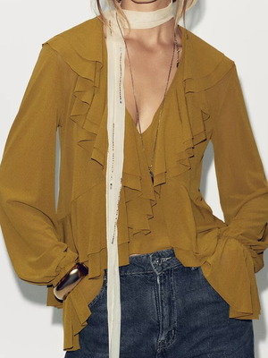 Zara shirt new, size L, brown orange