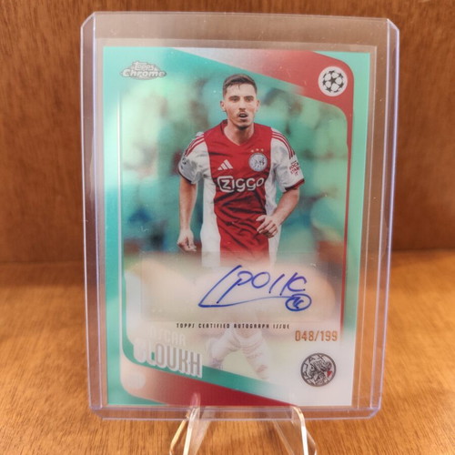 Oscar Gloukh Ajax Topps Chrome UCC Aqua Autograph card like new