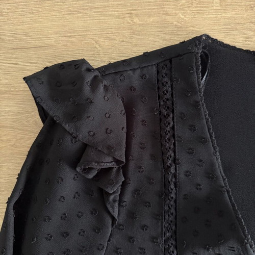 Zara black semi-transparent blouse like new, size S
