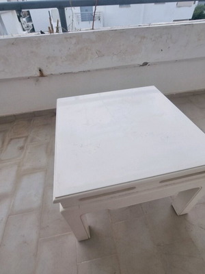 Handmade vintage wooden table with glossy finish like new