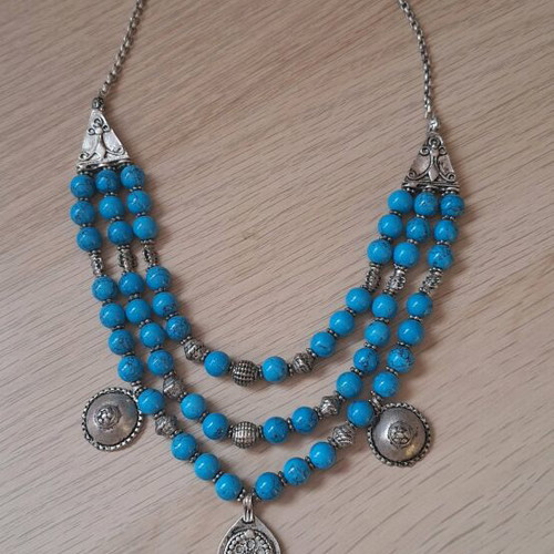Dreamcatcher Necklace with Turquoise and Silver like new
