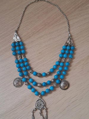 Dreamcatcher Necklace with Turquoise and Silver like new