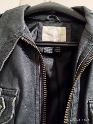 Black leather biker jacket TRF Zara like new, size S