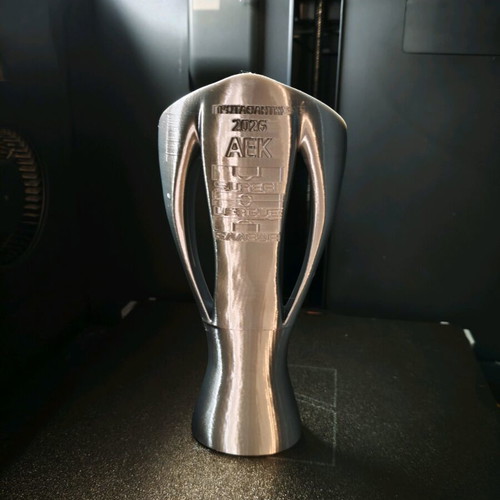 Κούπα Super League ΑΕΚ 2026 καινούργια, 3d printed, ασημί γυαλιστερή