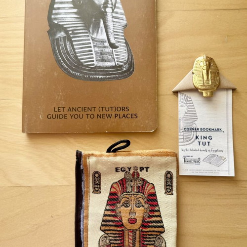 King Tut Egypt Set journal, metal bookmark & fabric wallet new
