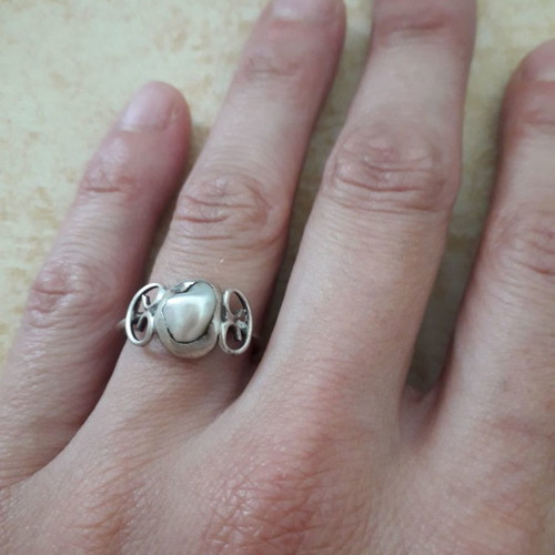 Silver pendant and ring set used