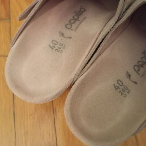 Birkenstock Fanny suede clogs used, size 40, pink