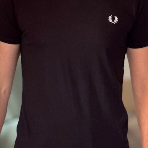 Fred Perry Ringer T shirt black Small like new