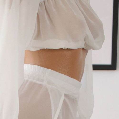 Beachwear pants with white transparent top new