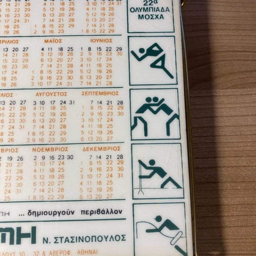 Collectible Akmi - Stasinopoulos plaque used with 1980 calendar