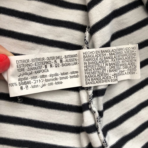 Zara women's striped T-shirt, black and white, size M