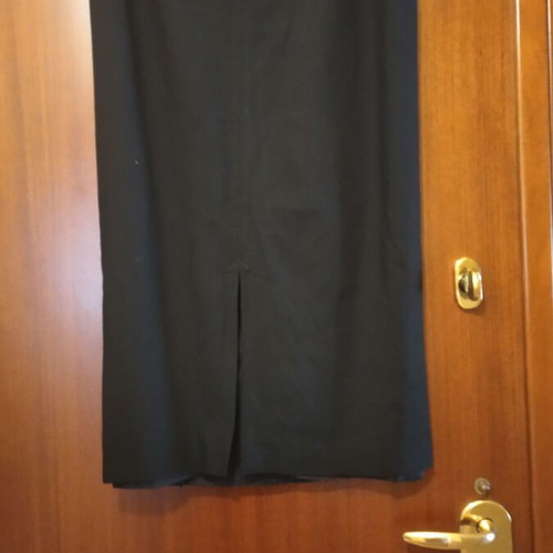 Wool skirt 100% acetate midi with front slit and lining like new, black, size S
