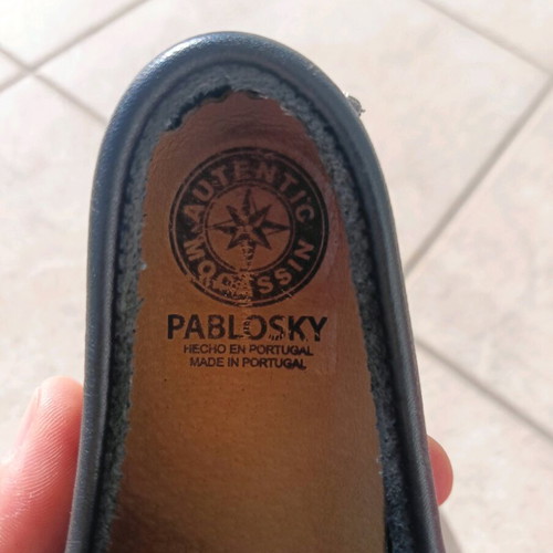 Pablosky leather boys' moccasins Navy blue like new, size 27